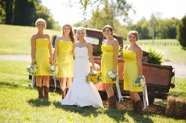 lemon bridesmaid dresses