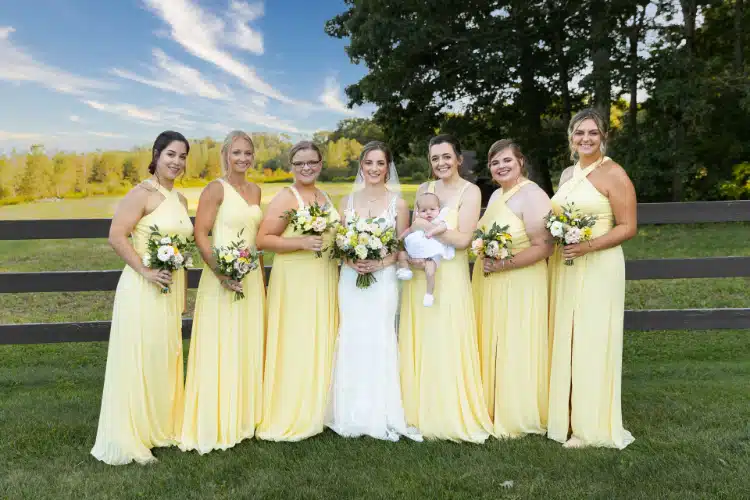 Pastel lemon bridesmaid on sale dresses