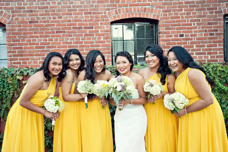 lemon bridesmaid dresses