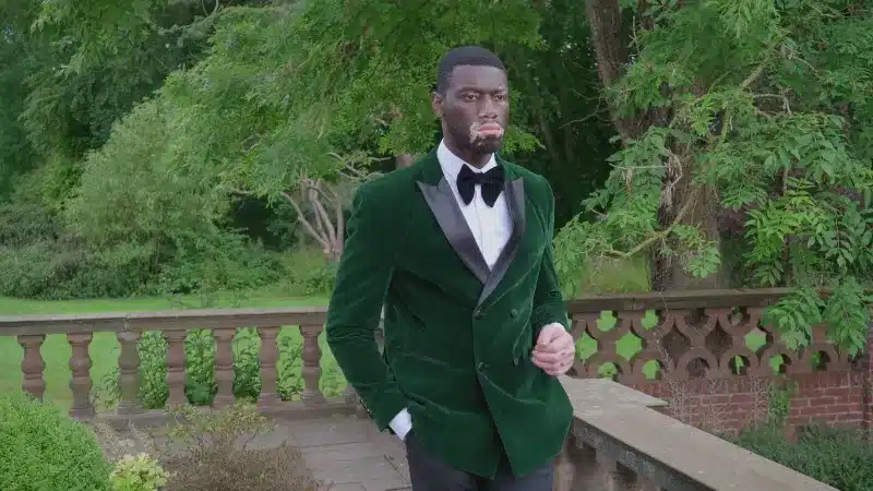 green velvet smoking jacket