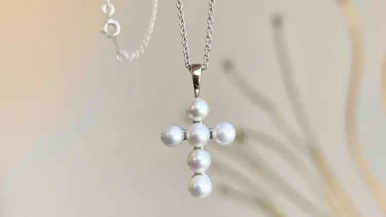 pearl cross necklace