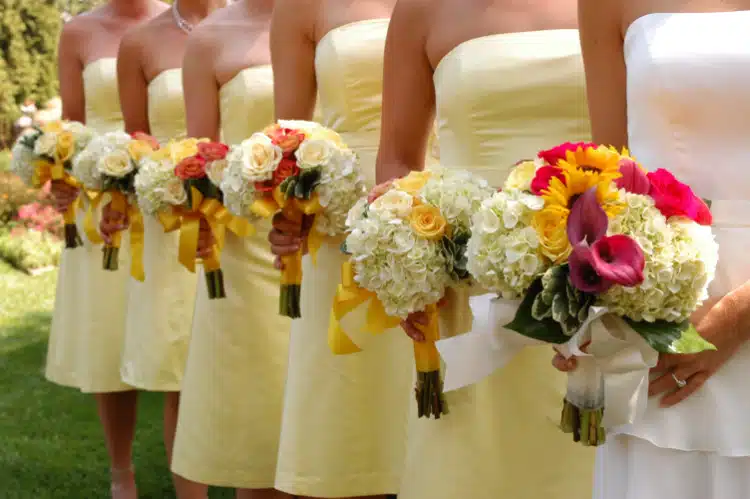 lemon bridesmaid dresses