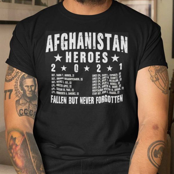 Afghanistan Heroes T Shirt Fallen But Never Forgotten