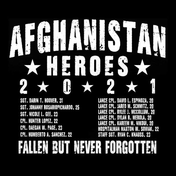 Afghanistan Heroes T Shirt Fallen But Never Forgotten