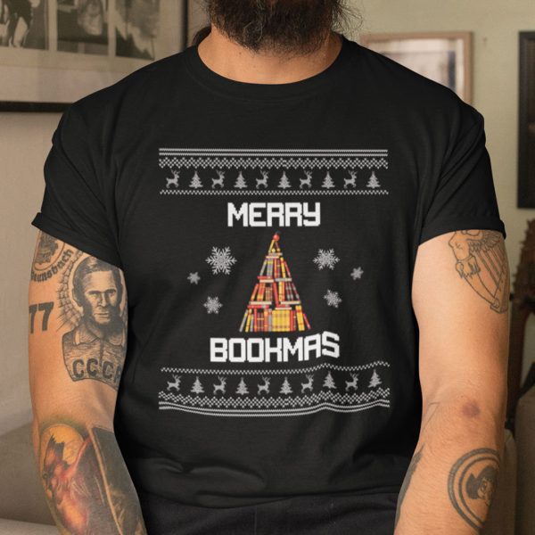 Book Christmas Tree Shirt Merry Bookmas