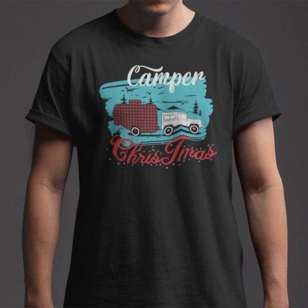 Camper Christmas T Shirt Truck Christmas