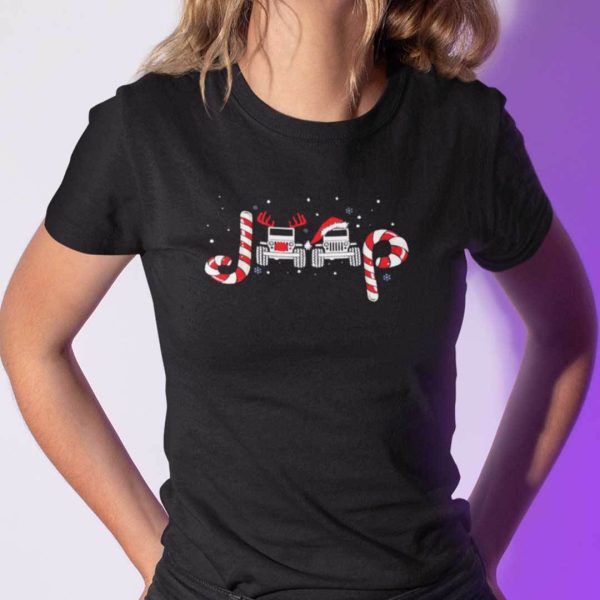 Candy Cane Jeep Shirt Merry Christmas