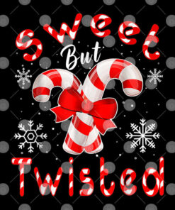 Candy Cane Sweet But Twisted Christmas Shirt 2