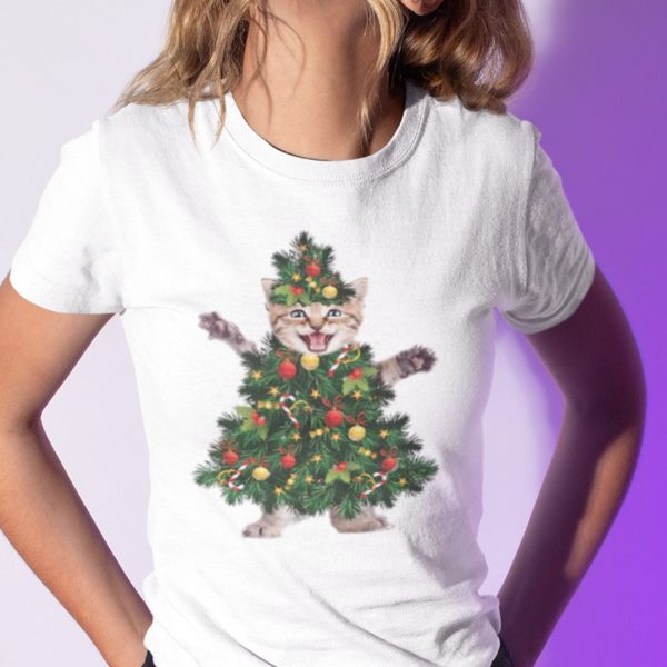 Cat Pine Shirt Merry Christmas Cat Lovers