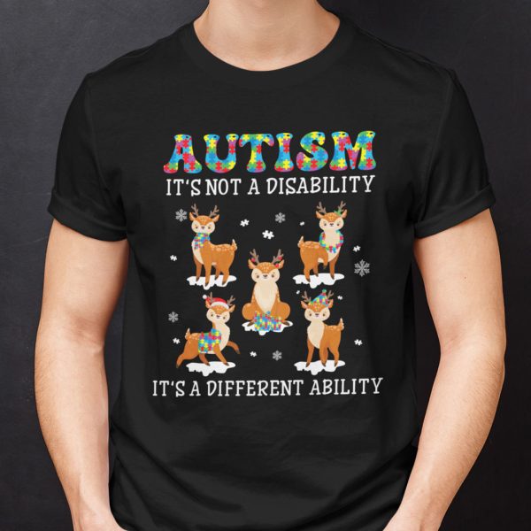 Christmas Autism Shirts Autism It’s Not A Disability It’s A Different Ability