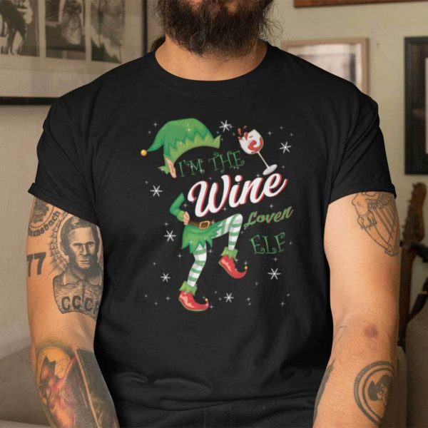 Christmas Wine Glass Shirt I’m The Wine Lover Elf