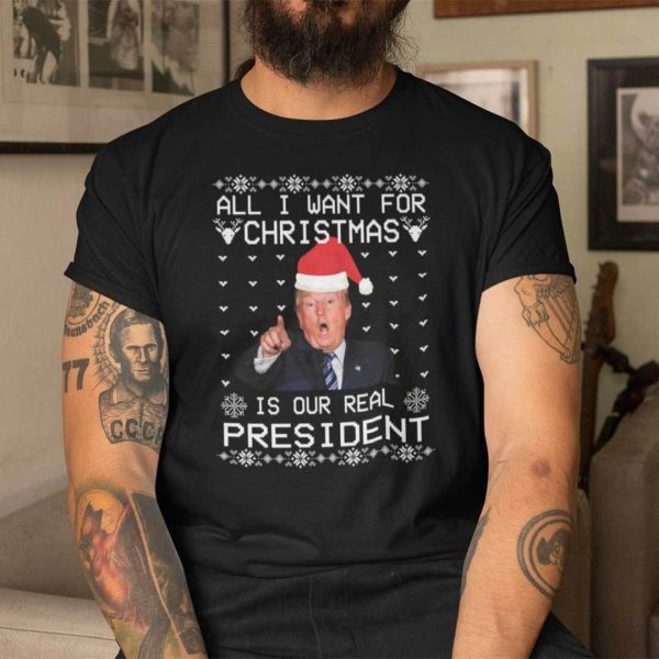 Donald Trump Christmas T Shirt All I Want For Christmas Is A New President