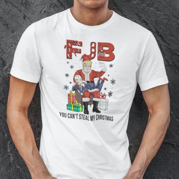 FJB You Can’t Steal My Christmas Shirt Santa Trump Slaps Biden