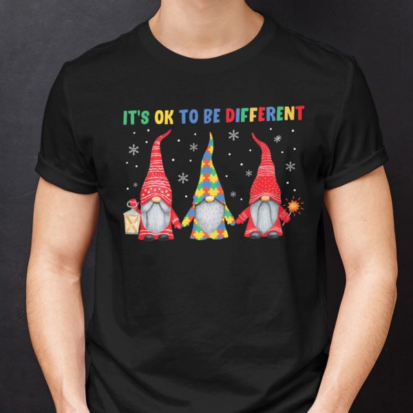 Gnomes Christmas Autism Shirts It’s Ok To Be Different