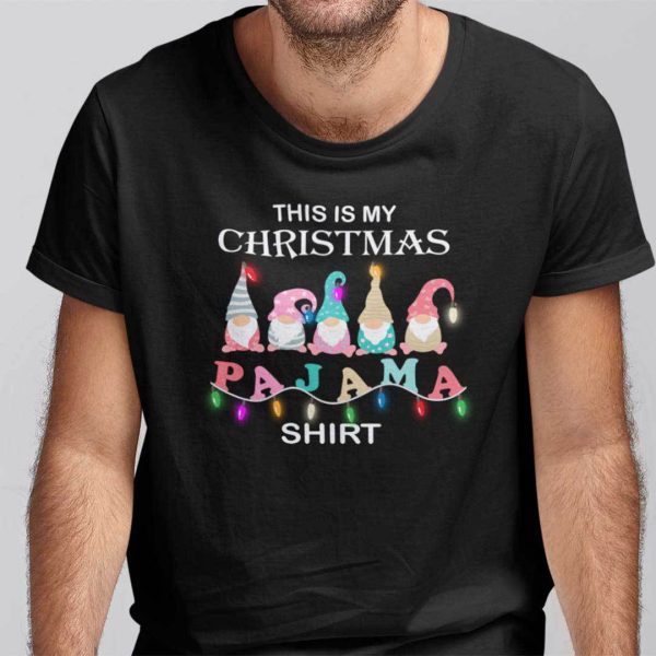 Gnomes This is My Christmas Pajama Shirt Xmas Lights Funny Holiday T-shirt