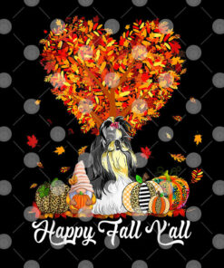 Happy Fall Yall Shih Tzu Shirt Autumn Pumpkins 2