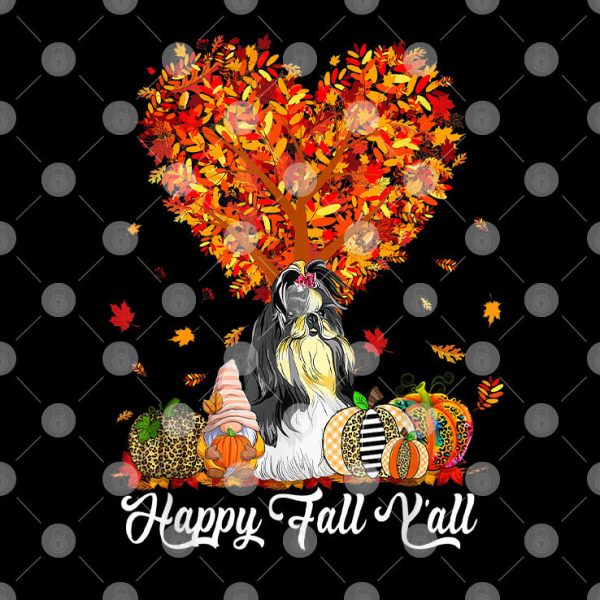 Happy Fall Y’all Shih Tzu Shirt Autumn Pumpkins