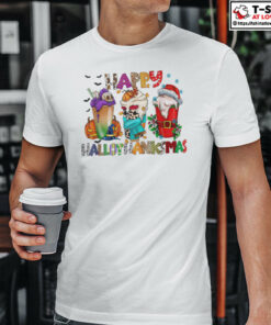 Happy Hallothankmas Shirt Happy Halloween Happy Thanksgiving Happy Christmas 1