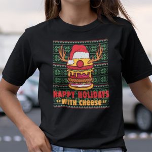 Happy Holidays With Cheese Shirt�Ugly Christmas Reindeer Horn