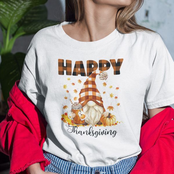 Happy Thanksgiving Gnome T Shirt Cute Holiday Gnome For Thanksgiving