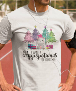 I Want A Hippopotamus For Christmas Shirt Xmas Tee 1