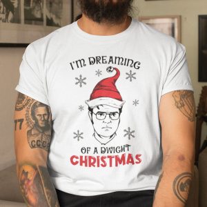 Im Dreaming Of A Dwight Christmas Shirt Merry and Dwight T-shirt