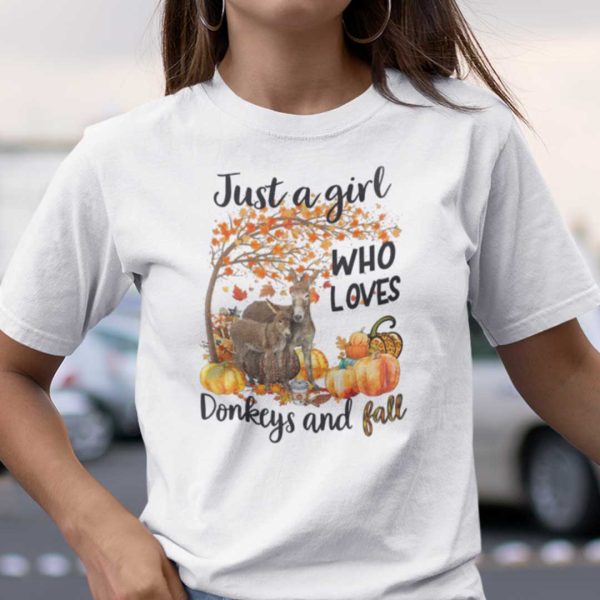 Just A Girl Who Loves Donkeys And Fall Shirt