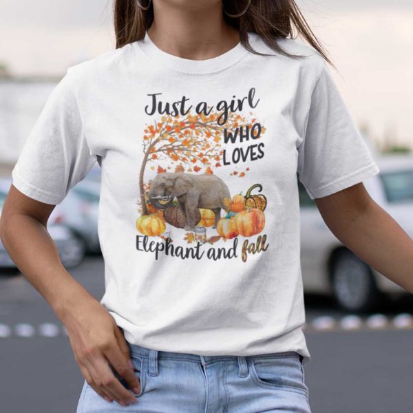 Just A Girl Who Loves Elephant And Fall Shirt
