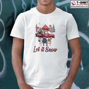 Let It Snow French Bulldog Chrsitmas T Shirt 100 Cotton