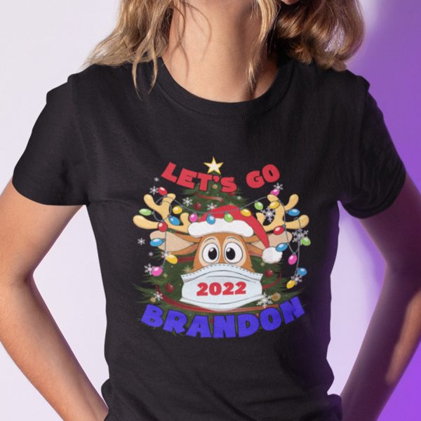 Let’s Go Brandon Reindeer Santa Facemask Shirt Anti Biden