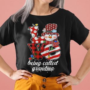 Love Being Called Grandma Snowman Christmas Shirt 1