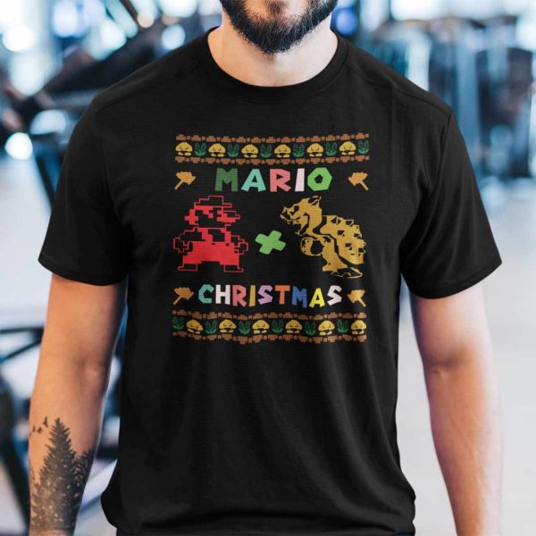 Mario Christmas T Shirt Christmas Holiday Tee