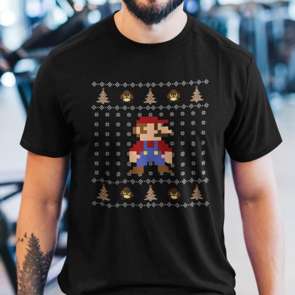 Mario Christmas T Shirt Game Lovers Tee