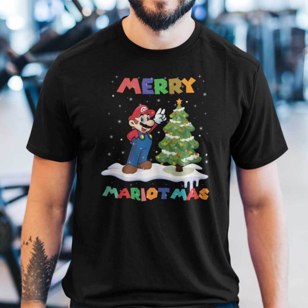 Mario Christmas T Shirt Merry Mariomas