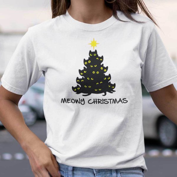 Meowy Christmas Shirt Cat Pine Tee