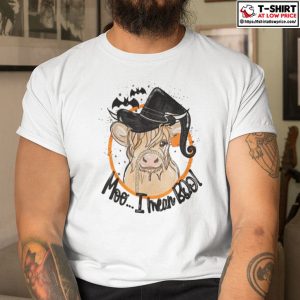 Moo I Mean Boo Cow Witch Heifer Halloween Shirt 1