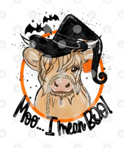 Moo I Mean Boo Cow Witch Heifer Halloween Shirt 2