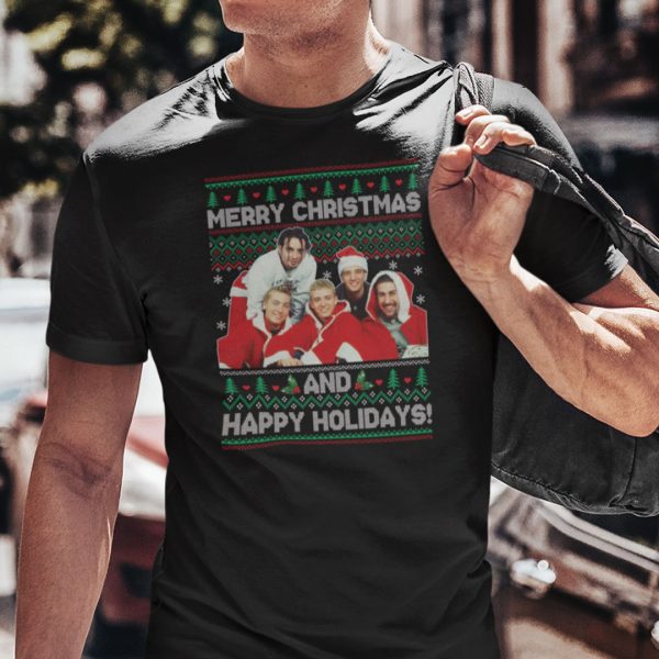 NSYNC Christmas Shirt Merry Christmas And Happy Holidays Ugly Christmas Tee