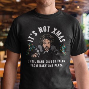 Nakatomi Plaza T Shirt Hans Gruber Falls From Nakatomi Plaza