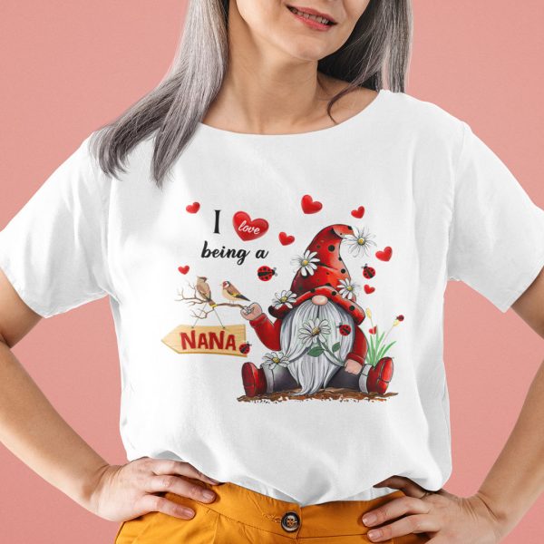 Nana Gnome Christmas Shirt I Love Being A Nana