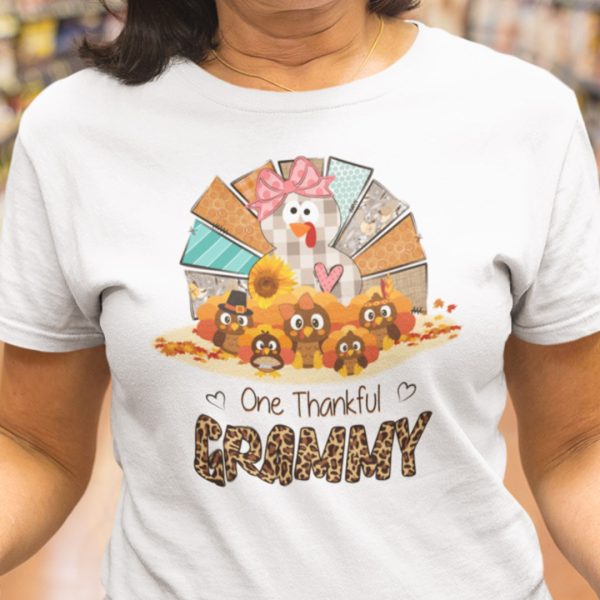 One Thankful Grammy Shirt Turkey Thanksgiving