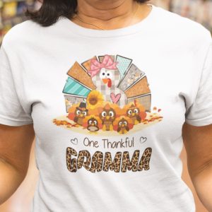 One Thankful Grandma Shirt Turkey Thanksgiving