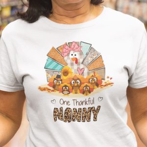 One Thankful Nanny Shirt Turkey Thanksgiving