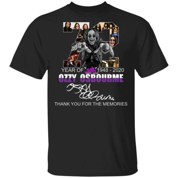 Ozzy Osbourne T-shirt 72 Years Anniversary 1948 – 2020 Tee  All Day Tee