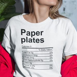 Paper Plates Thanksgiving Nutrition Facts Shirt