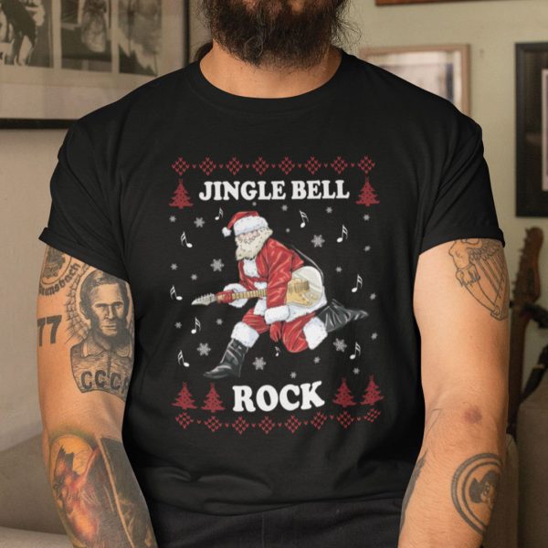 Rock And Roll Christmas Shirt Santa Jingle Bell Rock