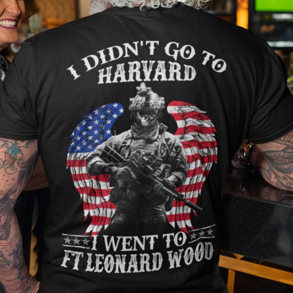 Skull Veteran Shirt Didn’t Go To Harvard Go FT Leonard Wood