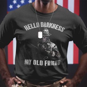 Skull Veteran Shirt Hello Darkness My Old Friend