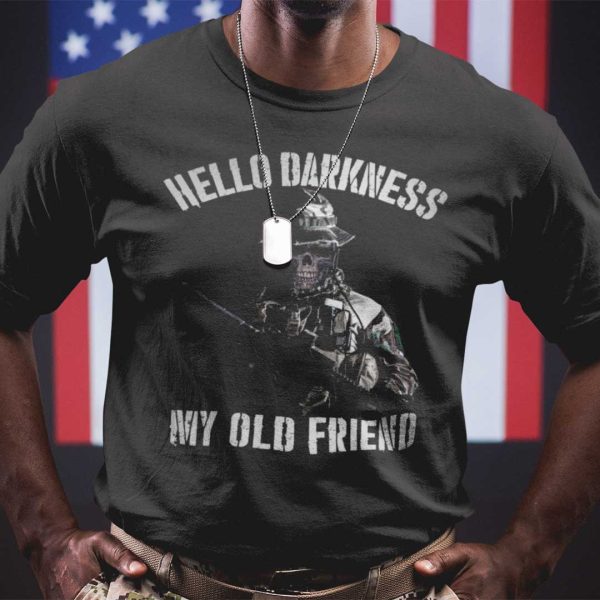 Skull Veteran Shirt Hello Darkness My Old Friend
