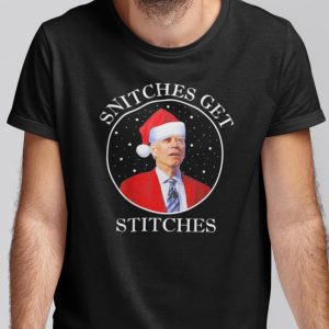 Snitches Get Stitches Christmas Shirt Anti Biden